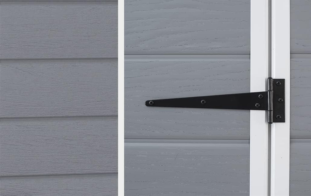 6x5ft Outdoor Plastic Garden Storage Shed — Weatherproof Grey Garden Shed