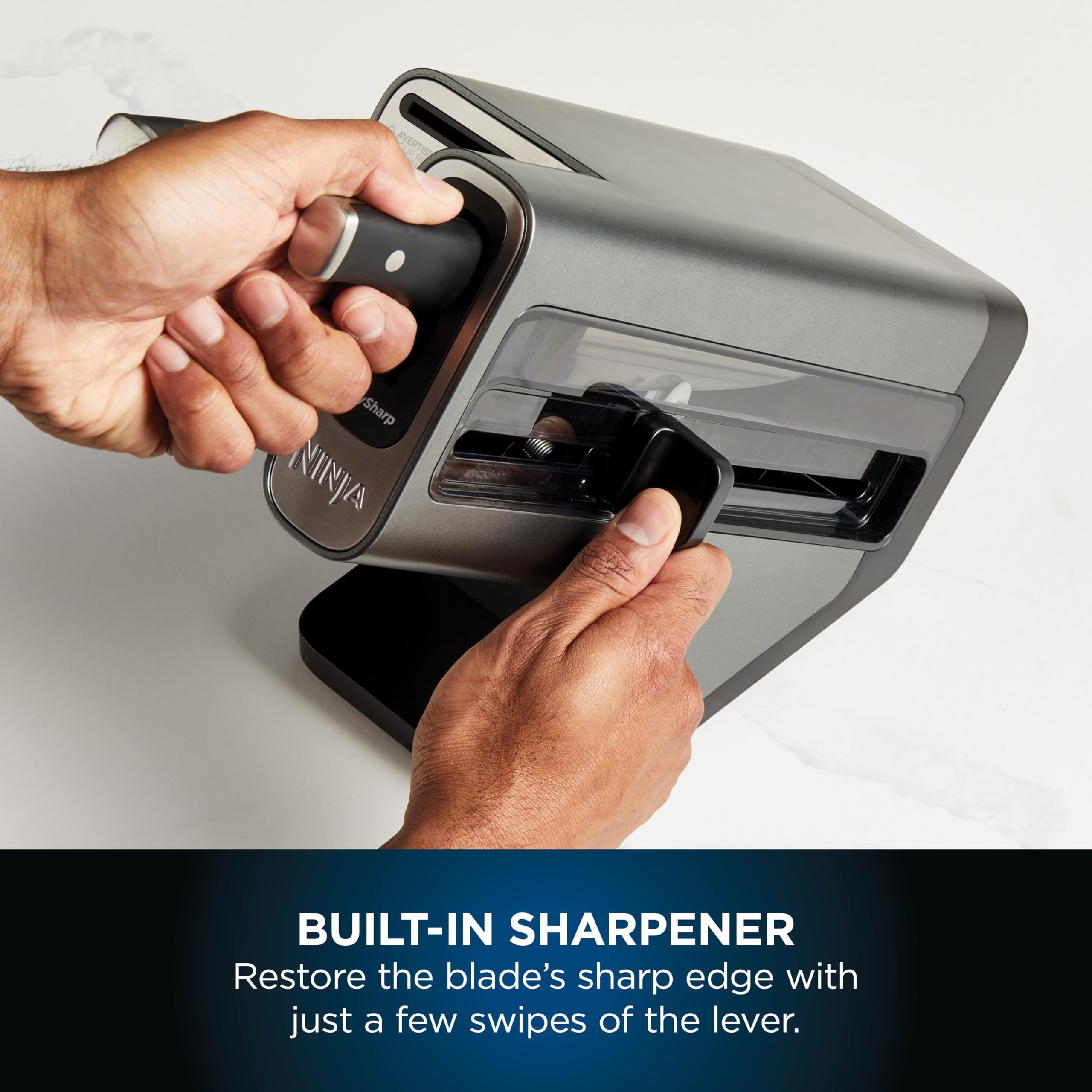 Ninja Foodi StaySharp Knife Block with Integrated Sharpener, 5-Piece Knife Set includes Chef
