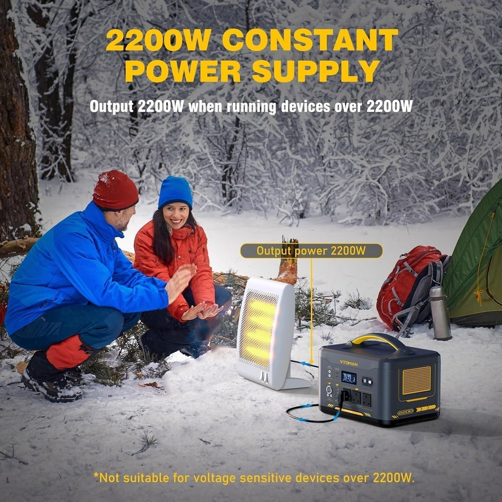 VTOMAN JUMP2200 Portable Power Station 2200W/1548Wh Solar Power Generator Trip
